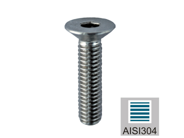 Stainless steel screw, countersunk head M6x8mm